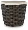 Kimora - Square End Table - Beige / Dark Brown