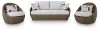 Double Point - Loveseat, Swivel Chairs Set (Set of 3) - Beige