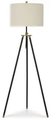 Cashner - Metal Floor Lamp - Black / Gold Finish