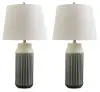 Afener - Ceramic Table Lamp (Set of 2) - Blue / Beige