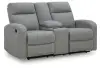 Gauntlet - Double Recline Loveseat With Console - Sterling