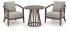 Joy Lagoon - Outdoor Chairs With Cushions/Table (Set of 3) - Beige