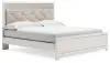 Altyra - King Panel Bed With Upholstered Headboard - White