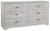 Paxberry - Six Drawer Dresser - Vinyl-Wrapped - Whitewash
