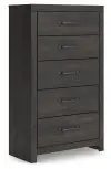 Hollivern - Five Drawer Chest - Dark Gray