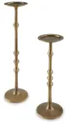 Larwick - Candle Holder Set (Set of 2) - Antique Brass Finish