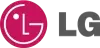 LG logo with a pink circle featuring a stylized face and bold grey LG letters to the right.