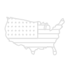 united states outline with flag icon