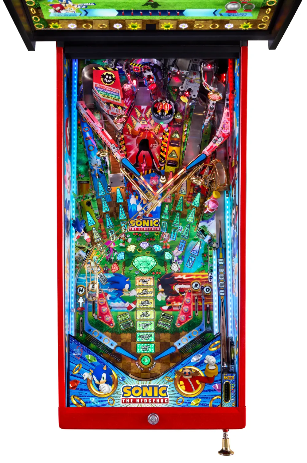 Top-down Sonic the Hedgehog Collector's Edition pinball playfield artwork