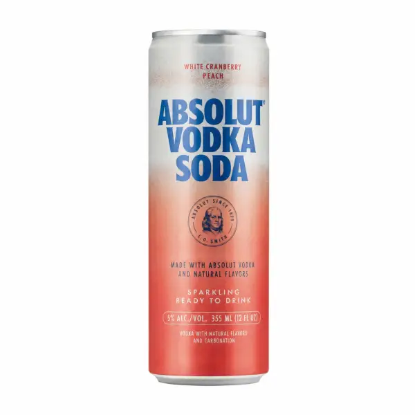Absolut White Cranberry Peach Vodka Soda 355ml