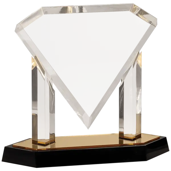 Gold Floating Diamond Acrylic Award