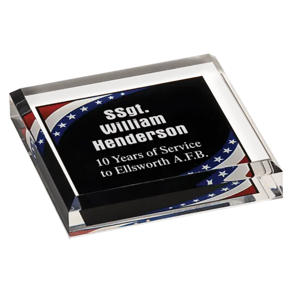 Acrylic Stars and Stripes Paperweight