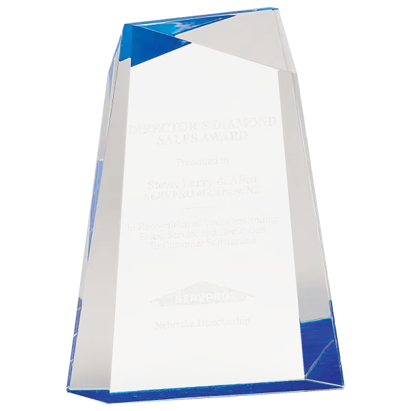 Blue Acrylic Facet Wedge