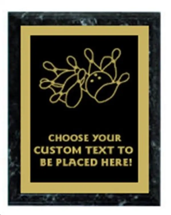 Bowling Black Marble Plaque