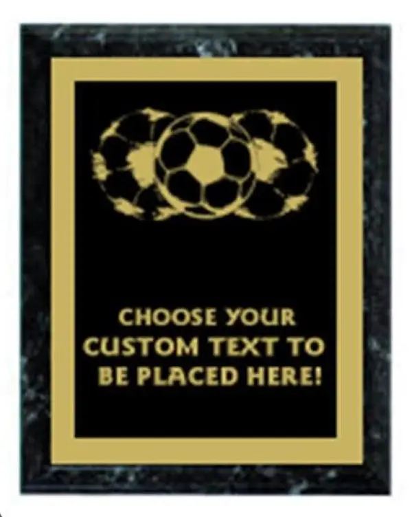 Soccer Black Marble Plaque