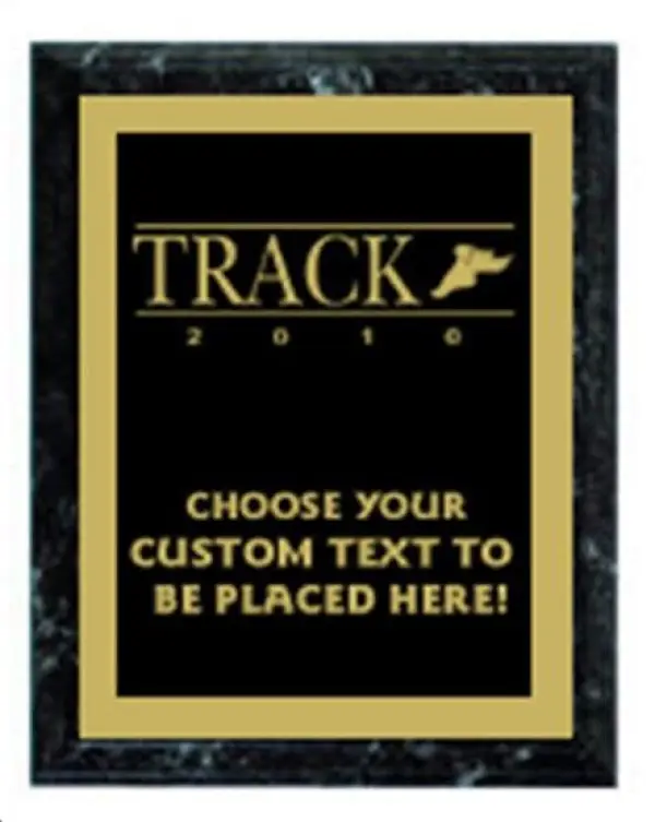 Track Black Marble Plaque