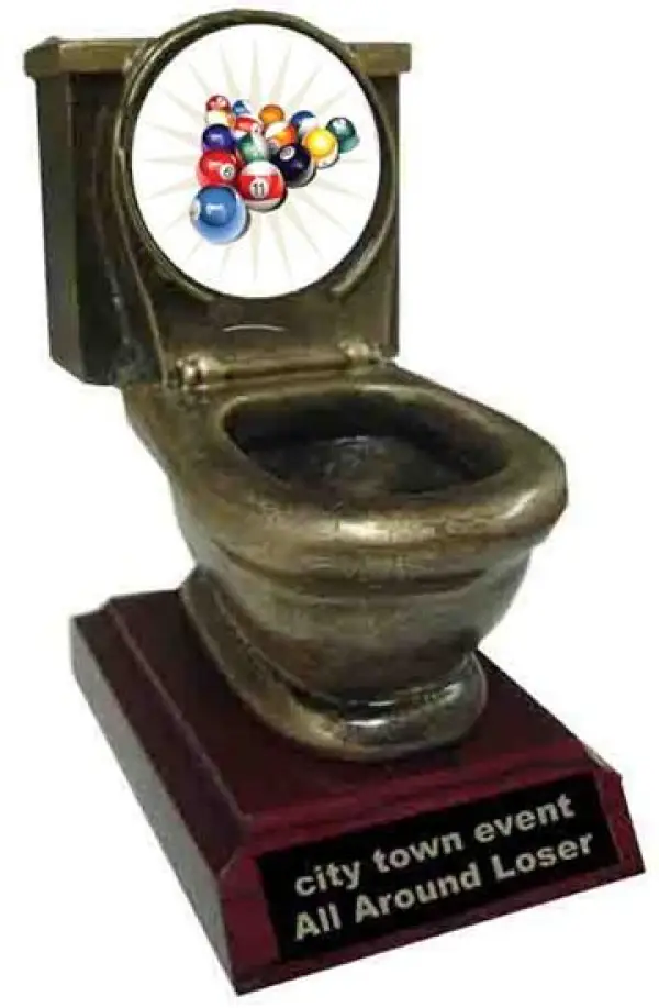 Resin Billiard 2 Toilet Trophy