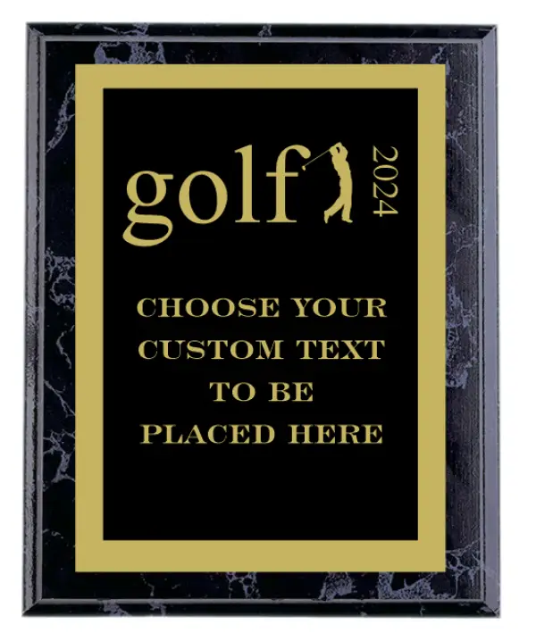 Golf Black Marble Plaque