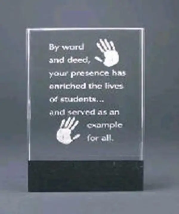 Glass Rectangle with marble Base