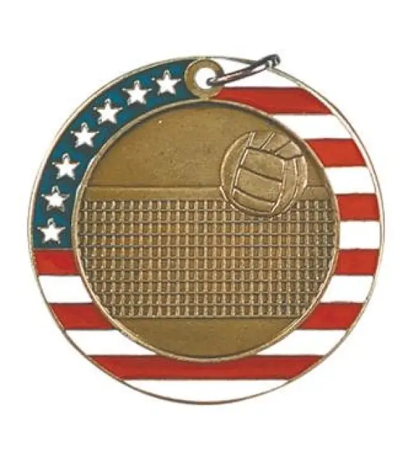 Volleyball Red White and Blue Medal