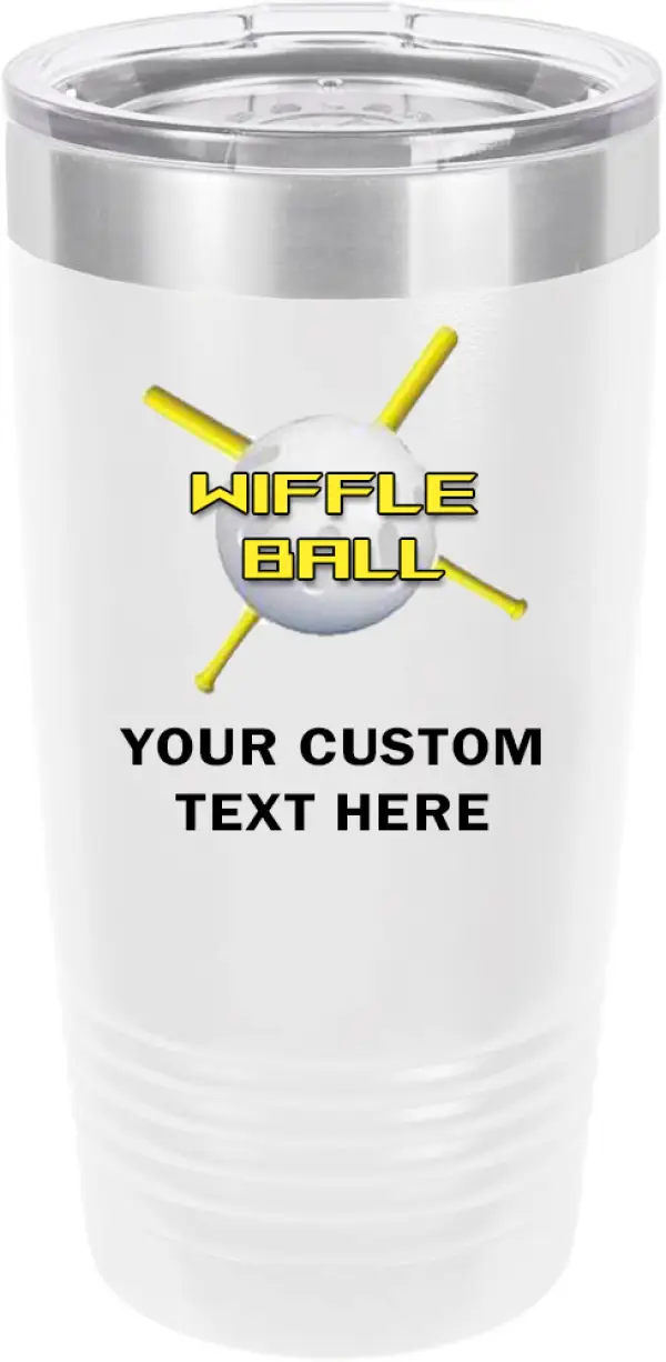 Customized Wiffle Ball Tournament Polar Camel 20 oz.  Ringneck Vacuum Insulated Tumbler w/Clear Lid LTM7214