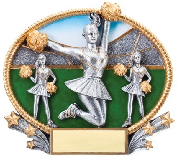 Cheerleading Trophy Small 3D Oval