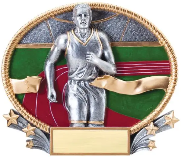 Male Track Trophy Small 3D Oval
