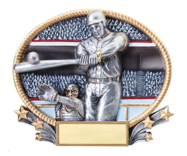 Baseball Player 3D Oval Trophy