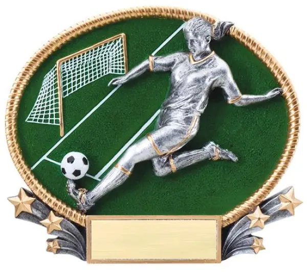 Female Soccer 3D Oval Trophy