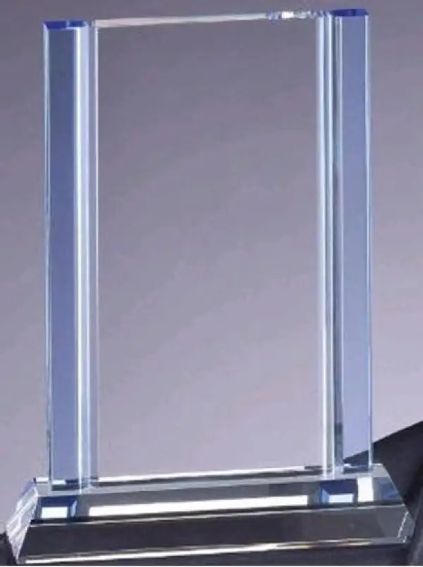 Blue Rectangle Crystal Award