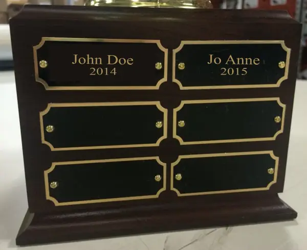 Freeman Plate for perpetual award