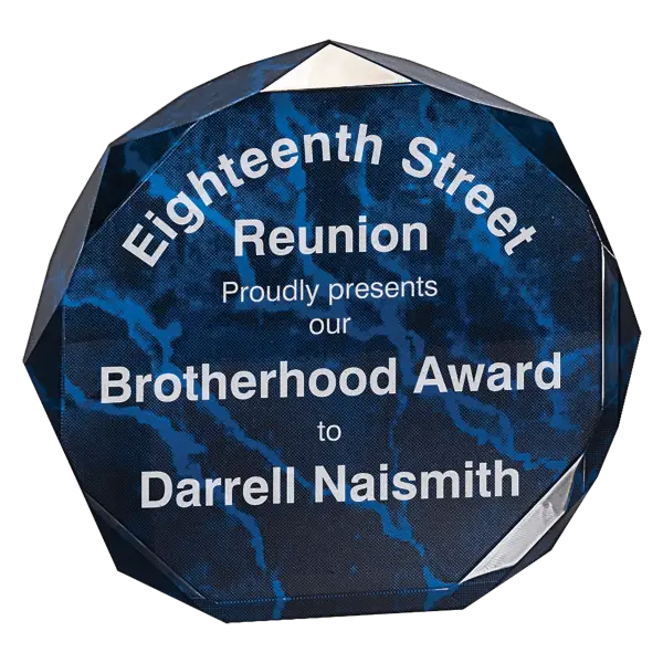 Blue Marble Octagon Acrylic Award
