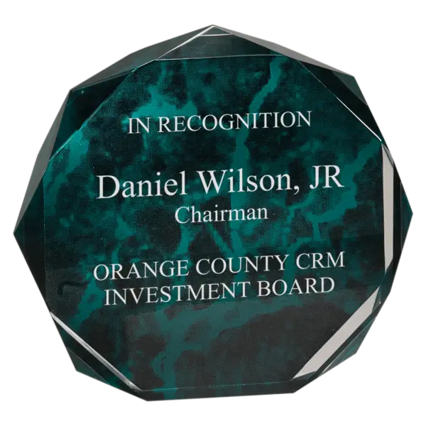 Green Acrylic Octagon Award