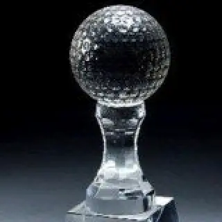 Crystal Golf Ball Pedestal Trophy