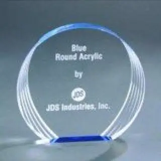 Free Standing Blue Round Acrylic Award