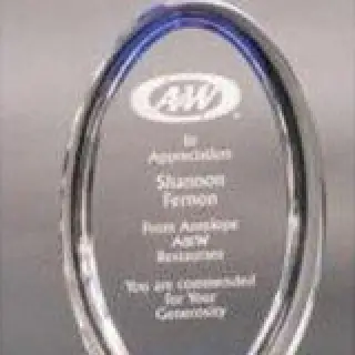 Acrylic Blue Oval Award