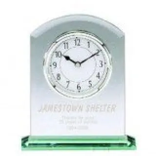 Jade Glass Arched Clock