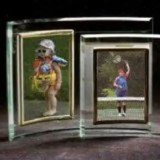 Vertical Glass Crescent Award