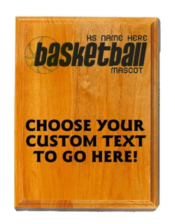 Basketball Sand Oak Plaque