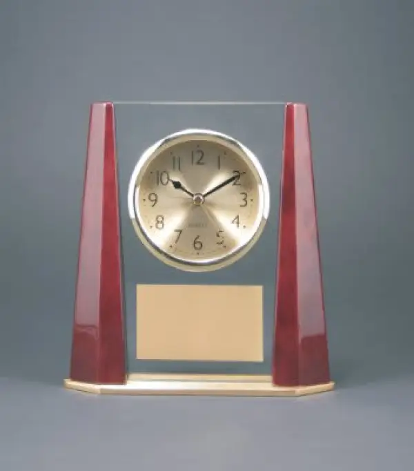 Clock with Bevel Columns