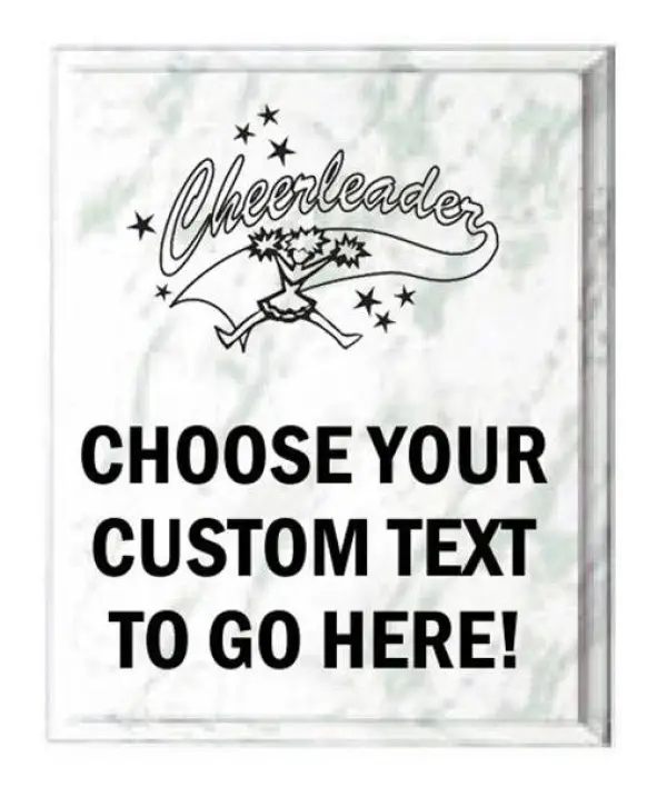 Cheerleading White Marble Plaque