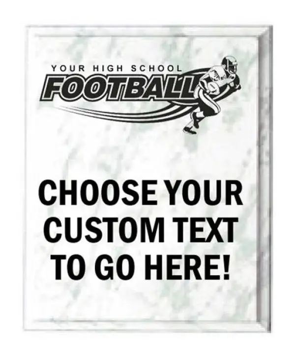 Football White Marble Plaque