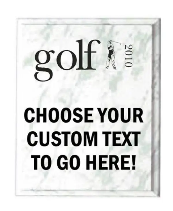 Golf White Marble Plaque