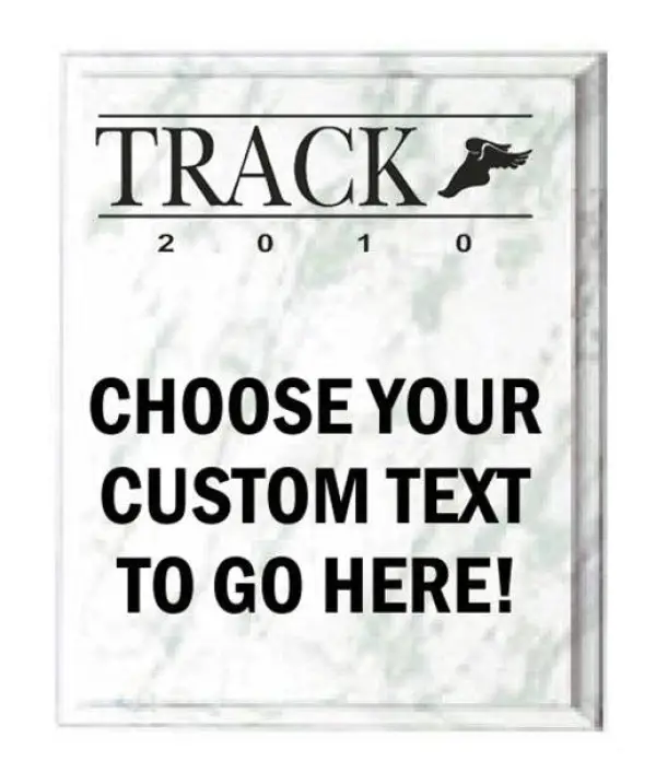 Track White Marble Plaque