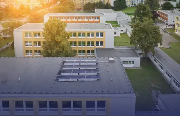 New roofing on commercial buildings.