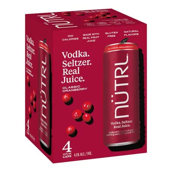 NÜTRL Cranberry Vodka Seltzer 4 x 355ml