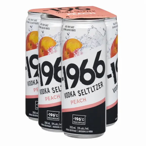 -196 Peach Vodka Seltzer 4 Pack 355ml Cans