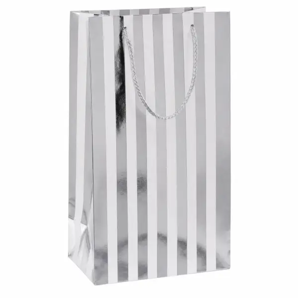 BU SILV FOIL STRIPE GIFT BAG