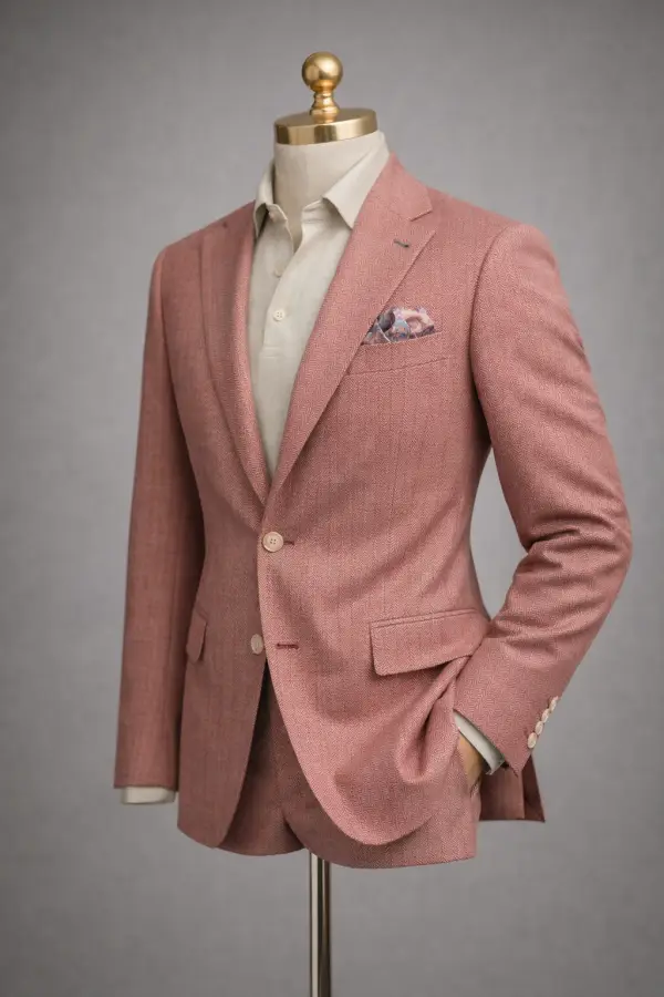 The Amalfi Rosato Herringbone Suit