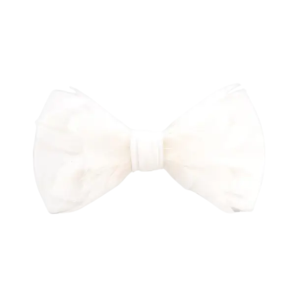 All White Carew Feather Bow Tie